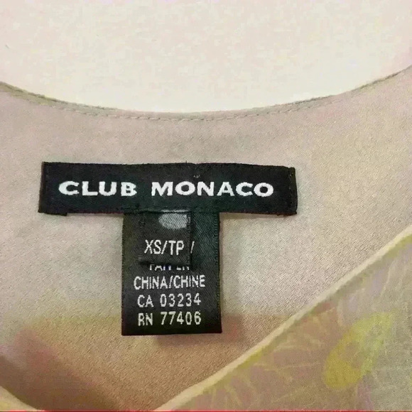 CLUB MONACO Silk cami top,spaghetti straps ruffles. Size XS. - Picture 5 of 6